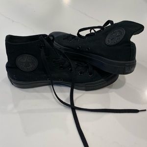 All Black High Top Converse